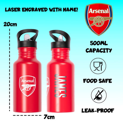 Gourde en acier inoxydable avec paille – Arsenal FC Metal 500ml
