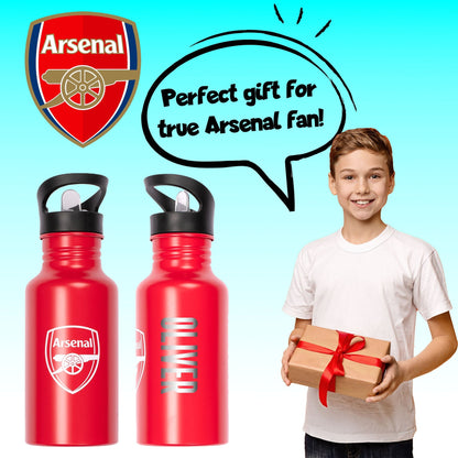 Gourde en acier inoxydable avec paille – Arsenal FC Metal 500ml