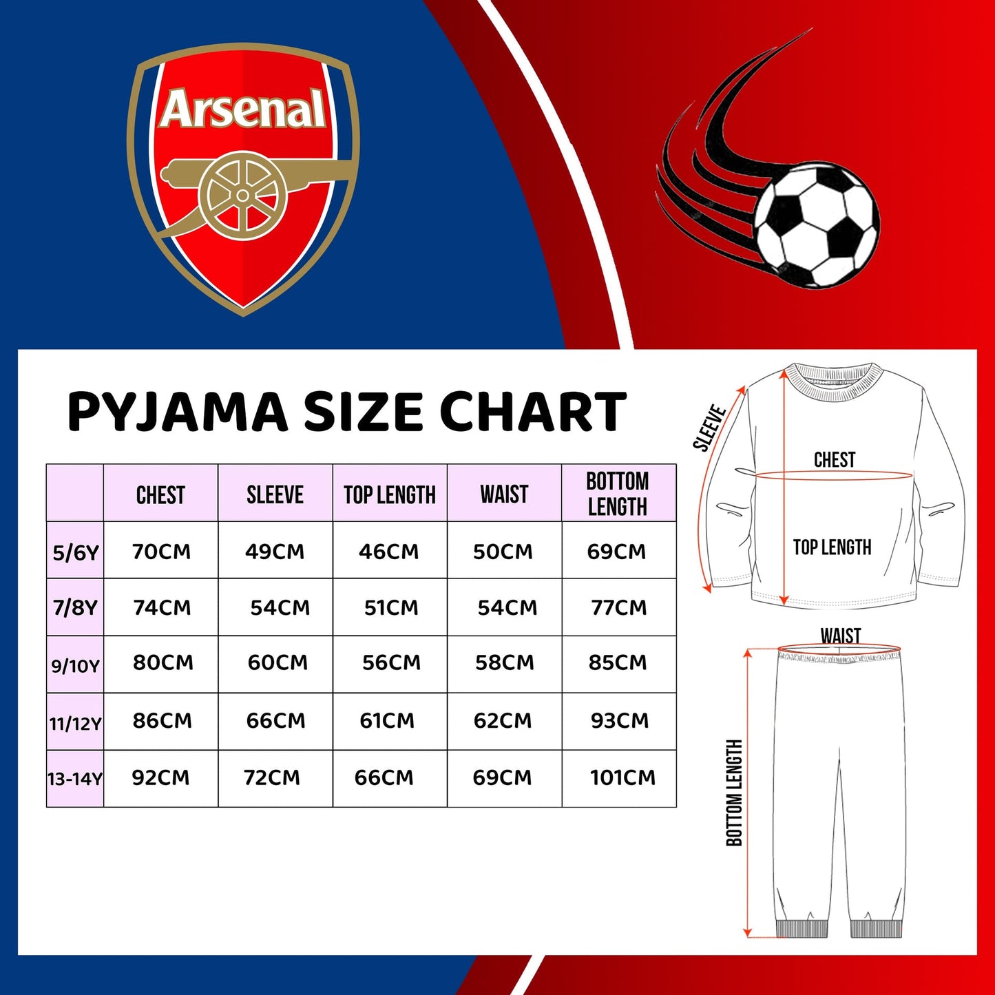 Arsenal F.C Pyjamas rouge