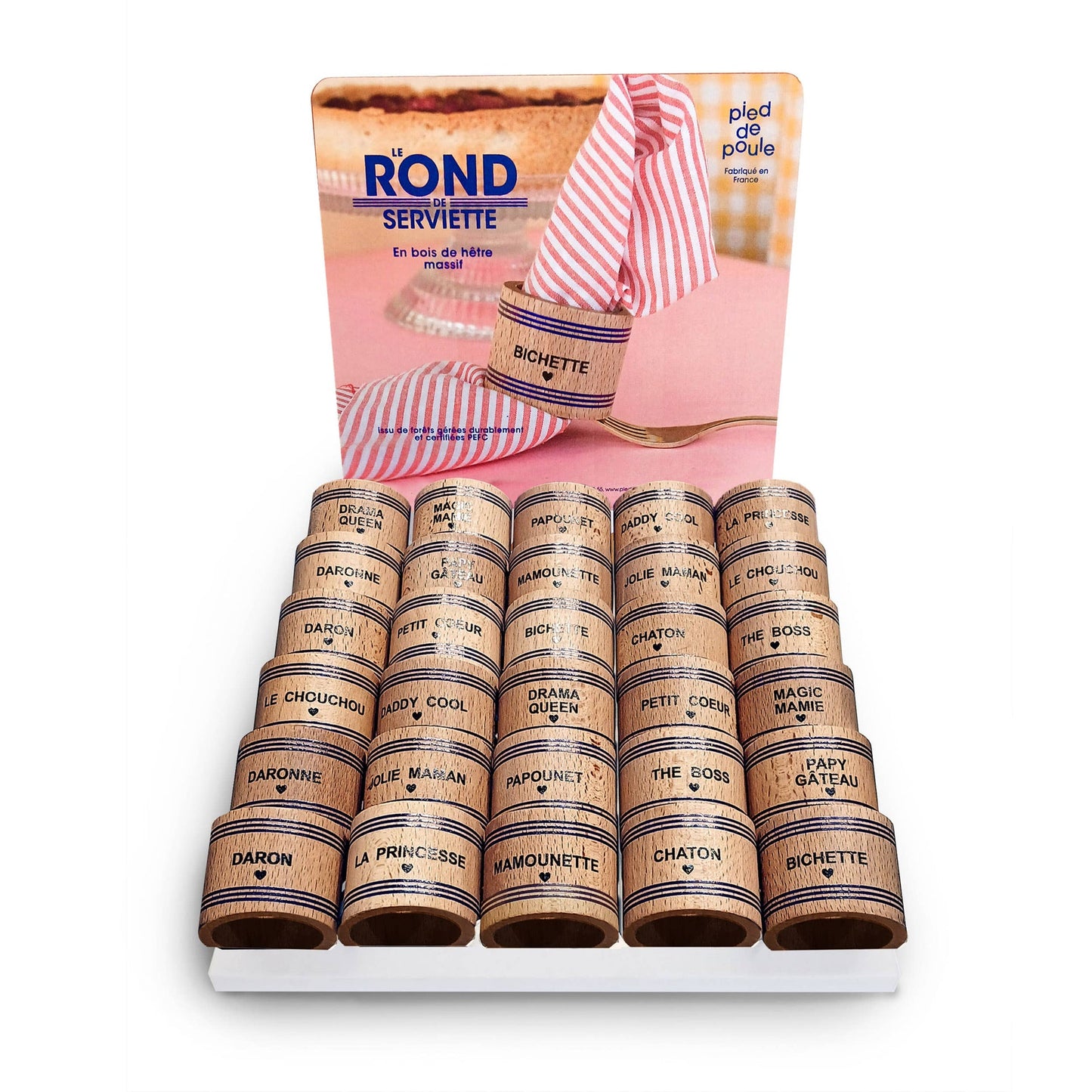 Serviettenringe aus Holz – Familienkollektion