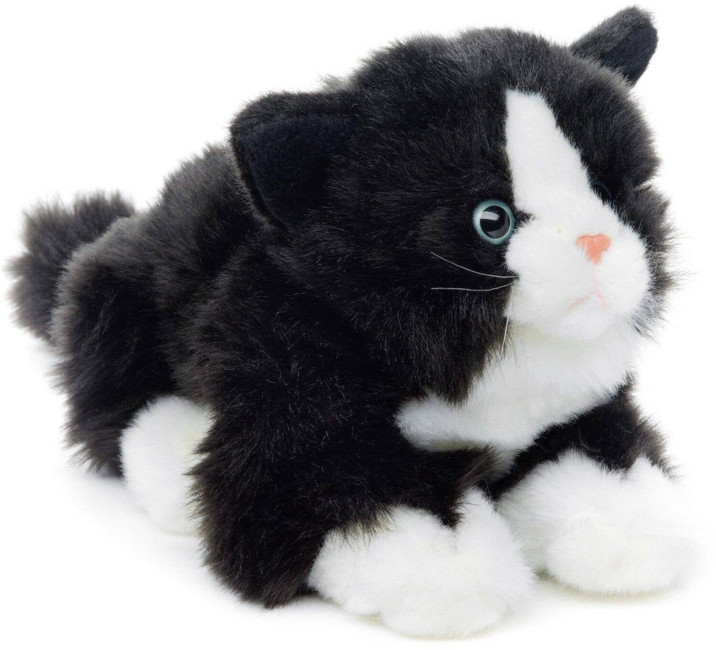 Peluche sonore Chat couché (noir et blanc)
