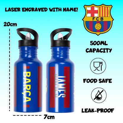 Gourde en acier inoxydable avec paille – Barcelona FC Metal 500ml