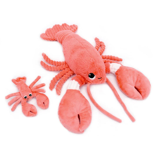 Peluche Ptipotos Maman et Bébé Homard - Corail