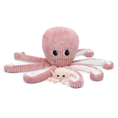 Peluche Ptipotos Maman et Bébé Poulpe - Rose