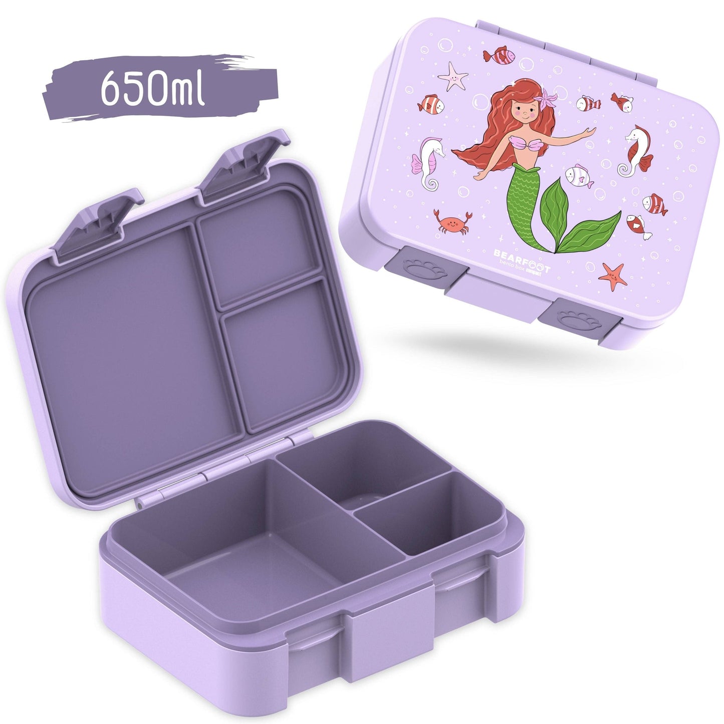 Boîte à lunch compartimentée, étanche - Sirène violette