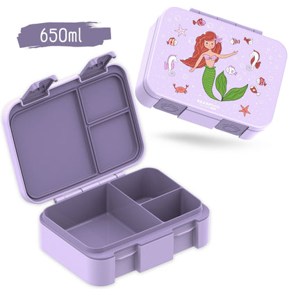 Boîte à lunch compartimentée, étanche - Sirène violette