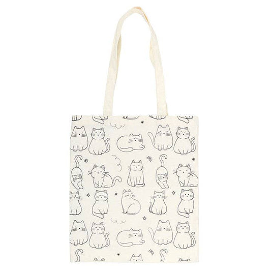 White Cats Printed Tote Bag
