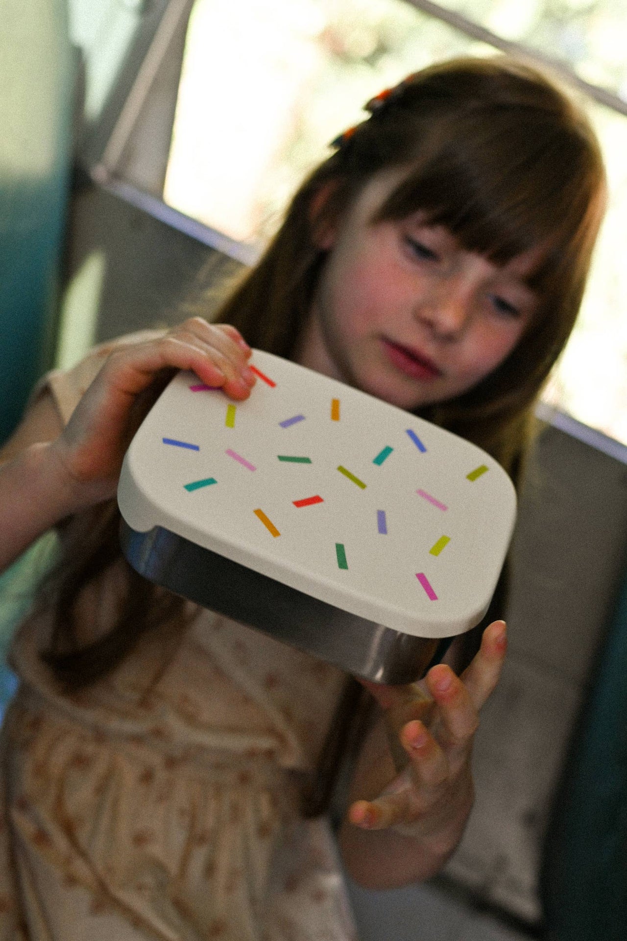 Stainless Steel Lunch Box with Compartments for Children
 confetti