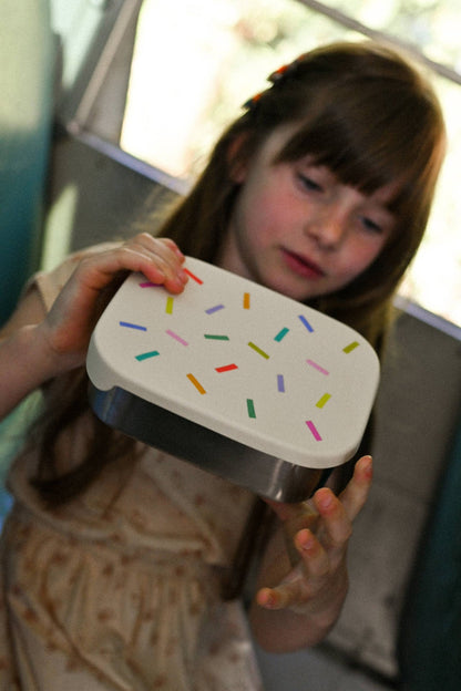 Stainless Steel Lunch Box with Compartments for Children
 confetti