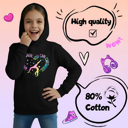 Sweat à capuche gymnastique – Fringoo Gymnastic for Cotton Rich Soft Hooded – Gymnastic CartWheel- noir