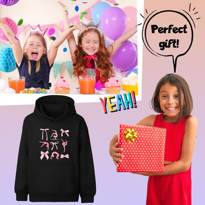 Gymnastics Hoodie - Fringoo Gymnastic for Cotton Rich Soft Hooded - Black Ribbon