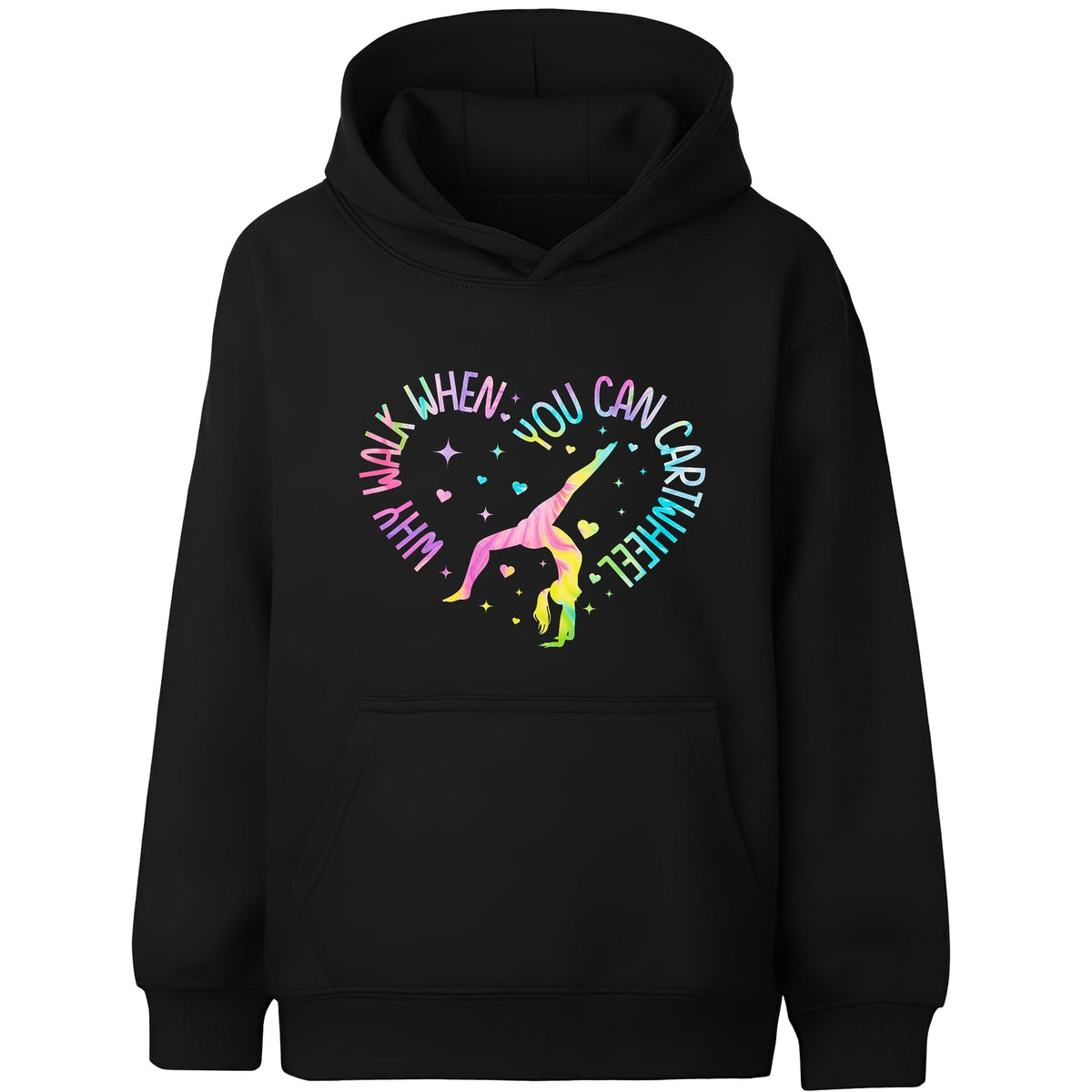 Sweat à capuche gymnastique – Fringoo Gymnastic for Cotton Rich Soft Hooded – Gymnastic CartWheel- noir