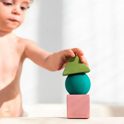 3 formes géométriques couleurs douces – Blocs à empiler bébé – Oli&Carol x Bauhaus Movement – vue produit 2