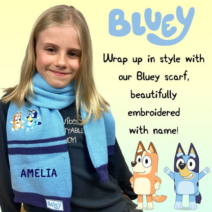 Écharpe – Bluey Children's Scarf Winter Woolly Scarf Soft et Warm Embroidered Name