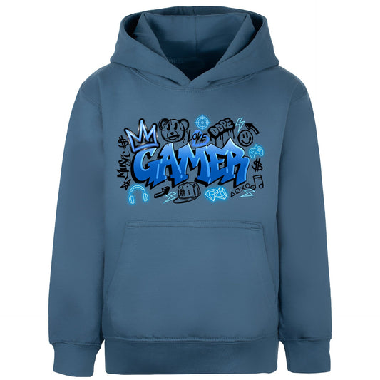 Gaming Hoodie - Fringoo Gaming for Boys Cotton Rich Soft Hooded - Gaming Graffiti Blue