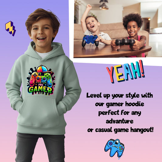 Gaming Hoodie - Fringoo Gaming for Boys Cotton Rich Soft Hooded - Pro Gaming Green