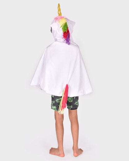 White unicorn rainbow cape 3-8 years (size 98-128)