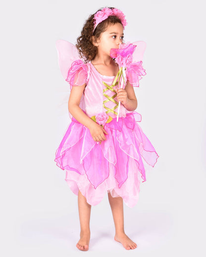 Feenkleid mit Flügeln+Diadem+Zauberstab 122-128 cm 6-8 Jahre