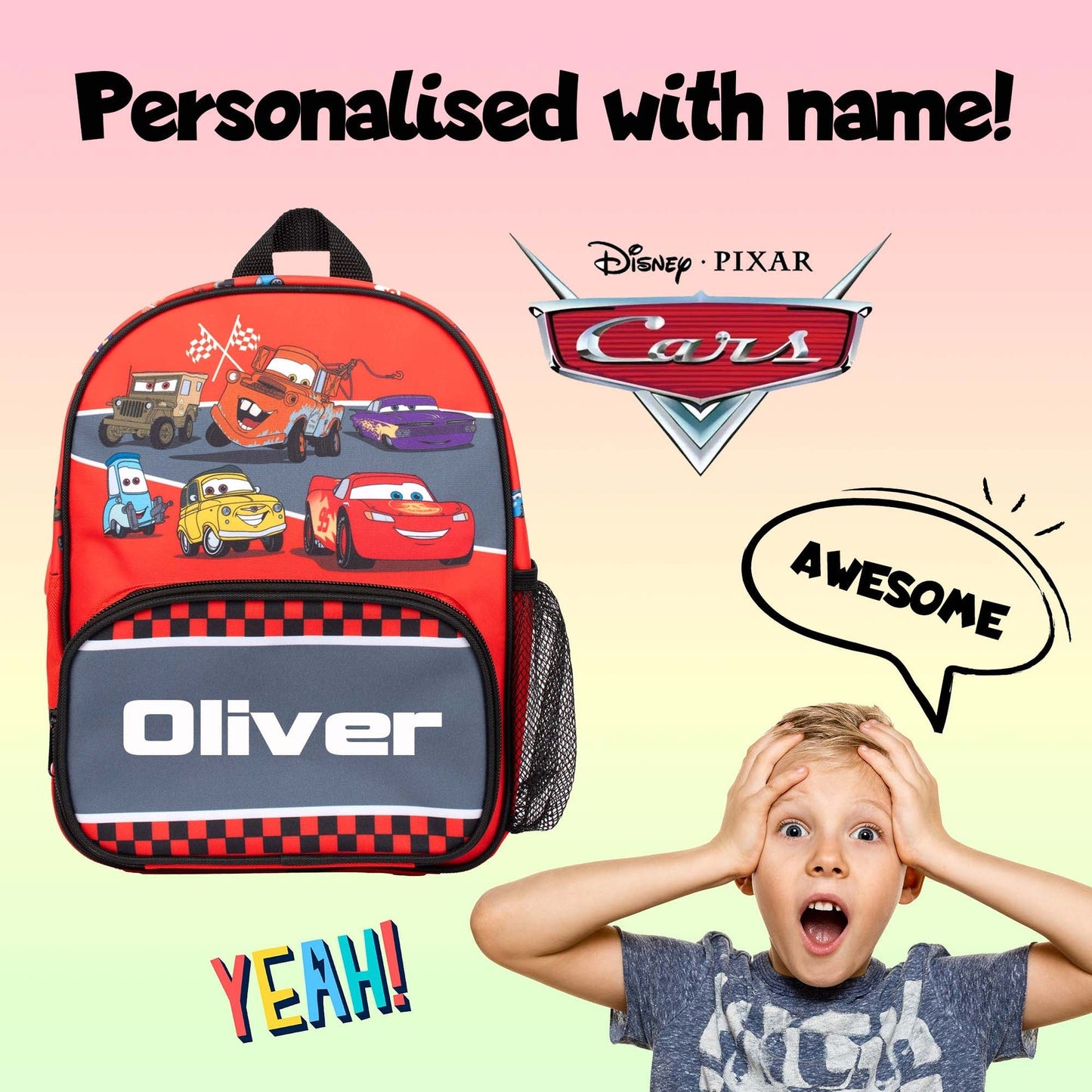 Sac à dos – Disney Cars Lightning McQueen rouge