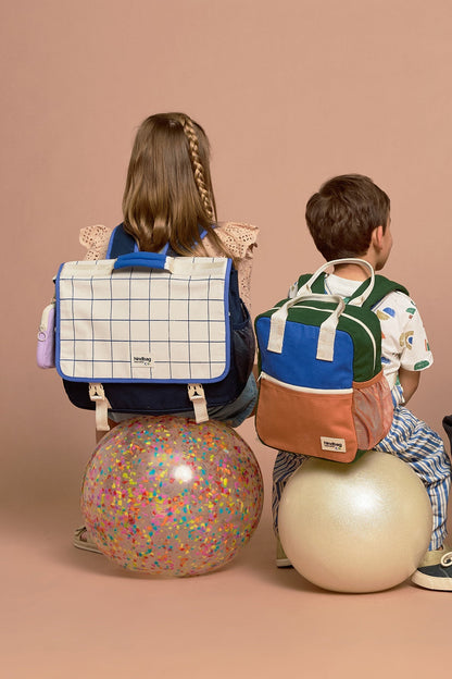 Schultasche Leo Dreifarbig Kariert