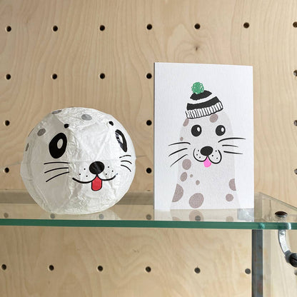 Card with Japanese Paper Balloon - Seal