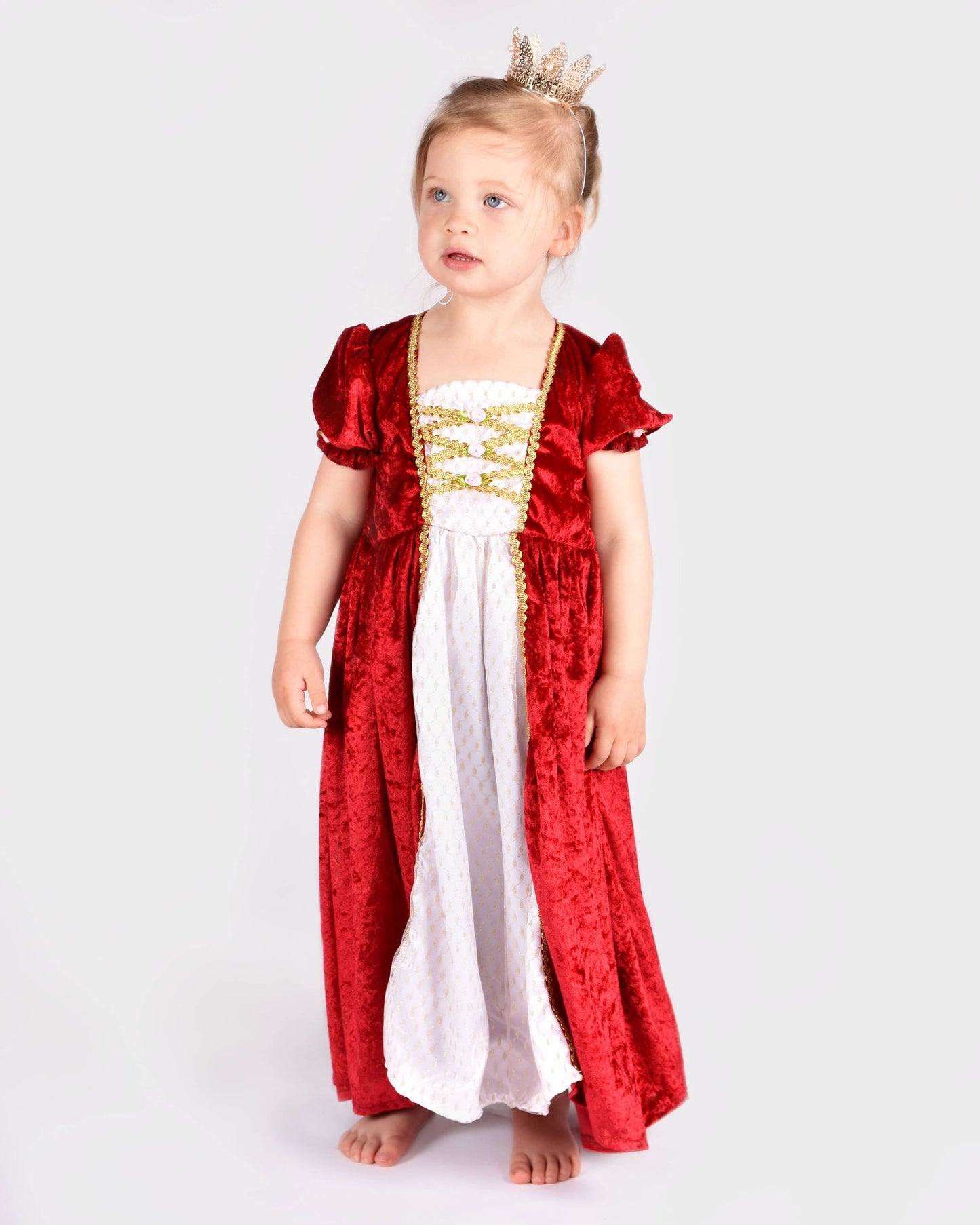 Prinzessinnenkleid aus rotem Samt Den Goda Fen 2-4 Jahre (98-104 cm)