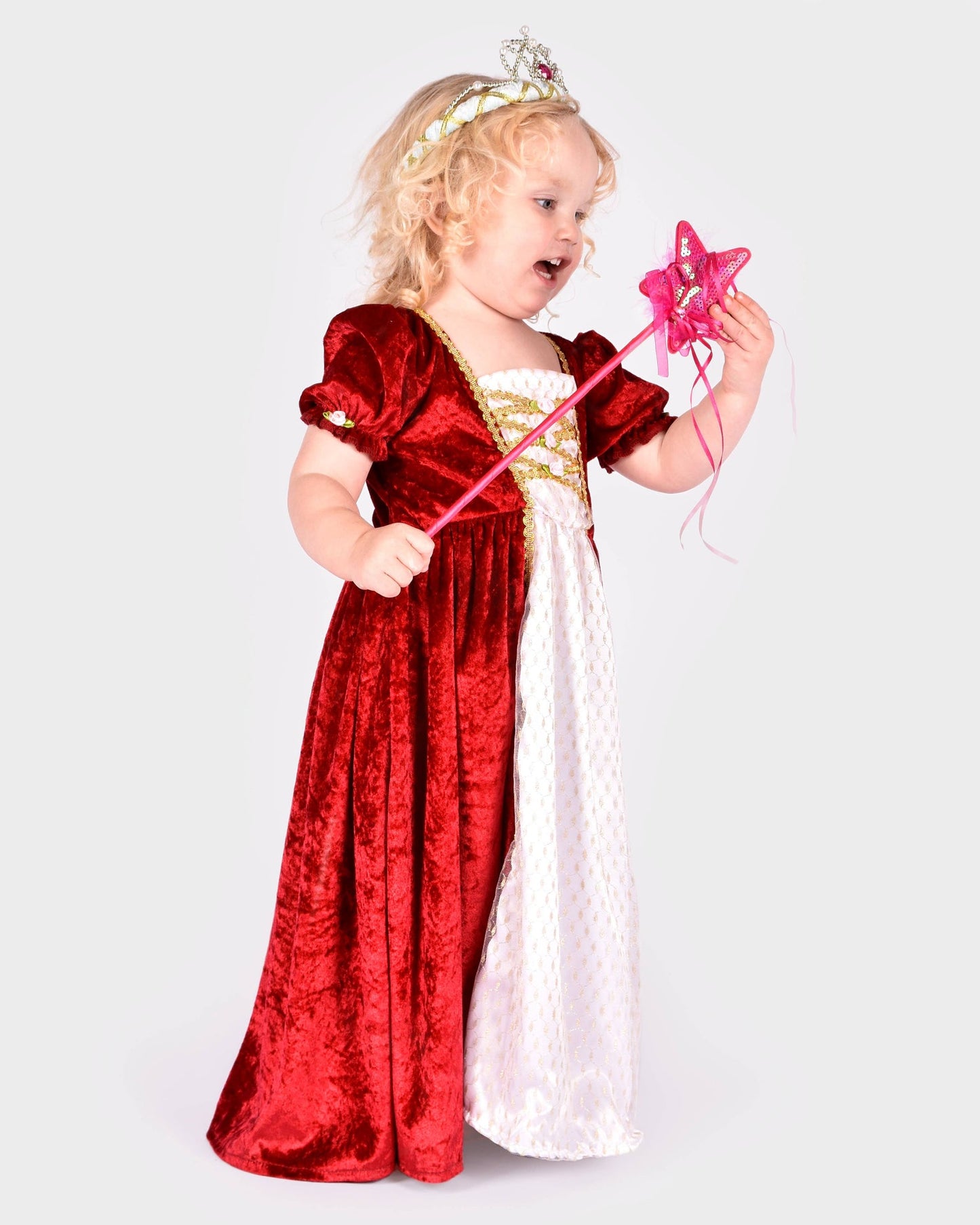 Prinzessinnenkleid aus rotem Samt Den Goda Fen 2-4 Jahre (98-104 cm)