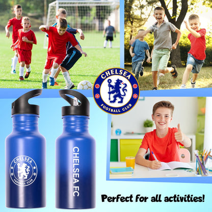 Gourde en acier inoxydable avec paille – Chelsea FC Metal 500ml