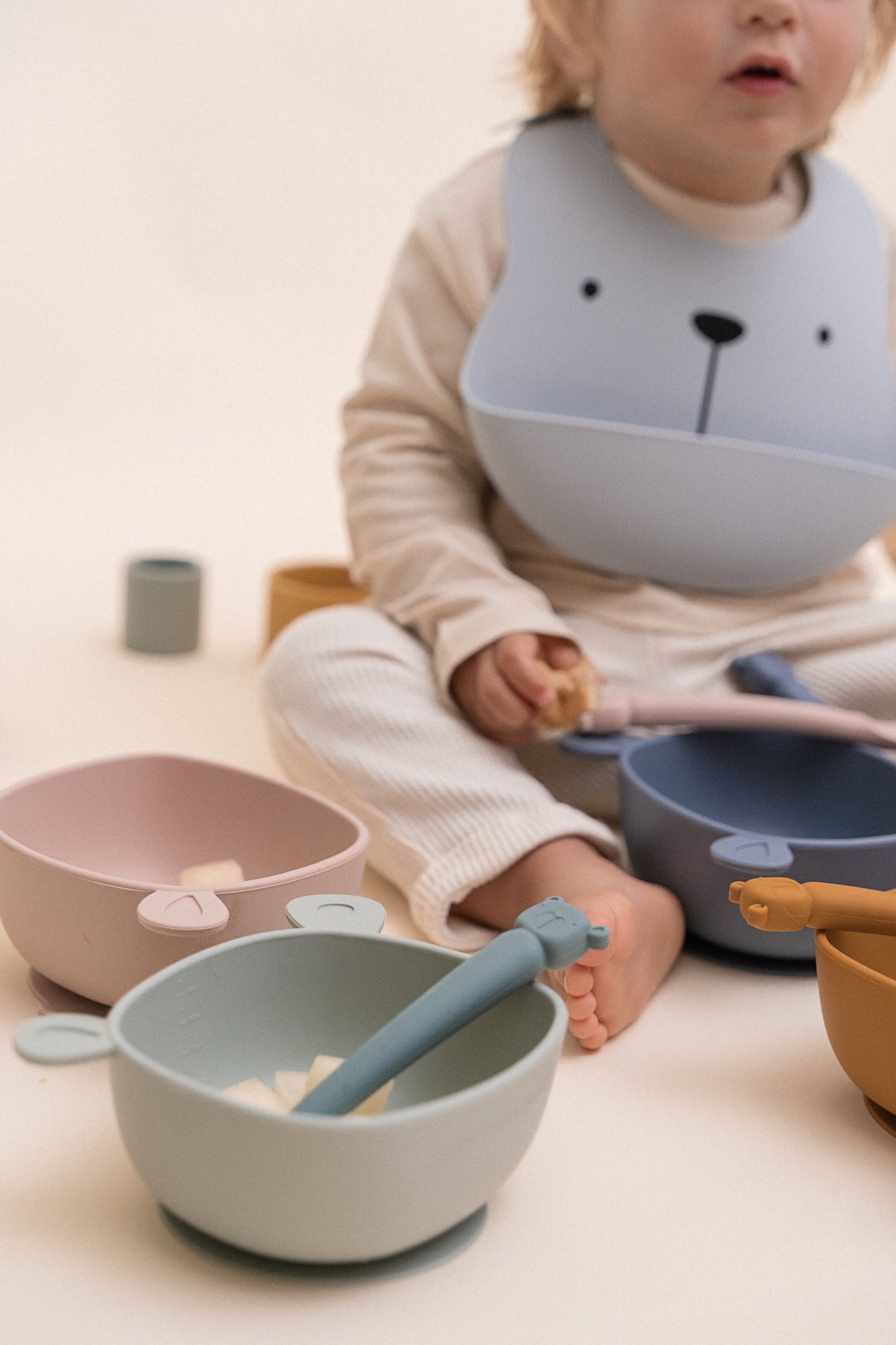 Bol à manger Lili l'ourse silicone Océan