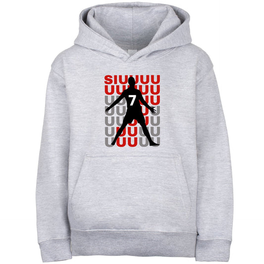 Football Hoodie – Fringoo gaming grey for Boys Cotton Rich Soft Hooded – Cristiano SIUUU grey