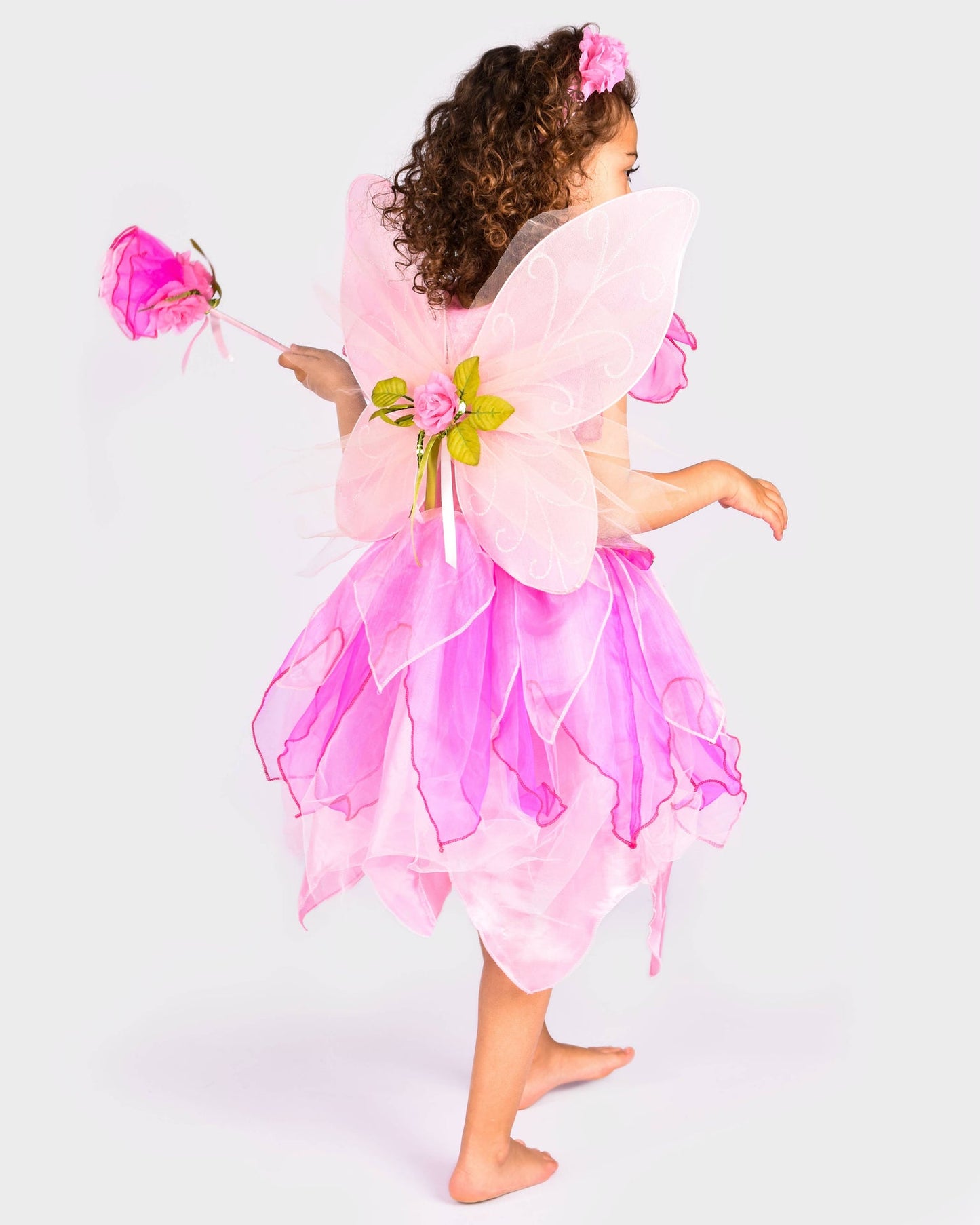 Feenkleid mit Flügeln+Diadem+Zauberstab 122-128 cm 6-8 Jahre