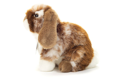 Peluche Lapin Assis Marron Foncé et Blanc - Teddy Hermann