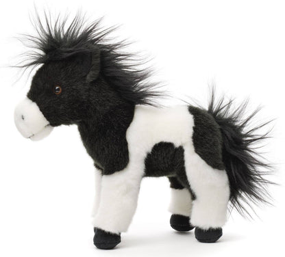Peluche cheval noir et blanc debout Uni Toys