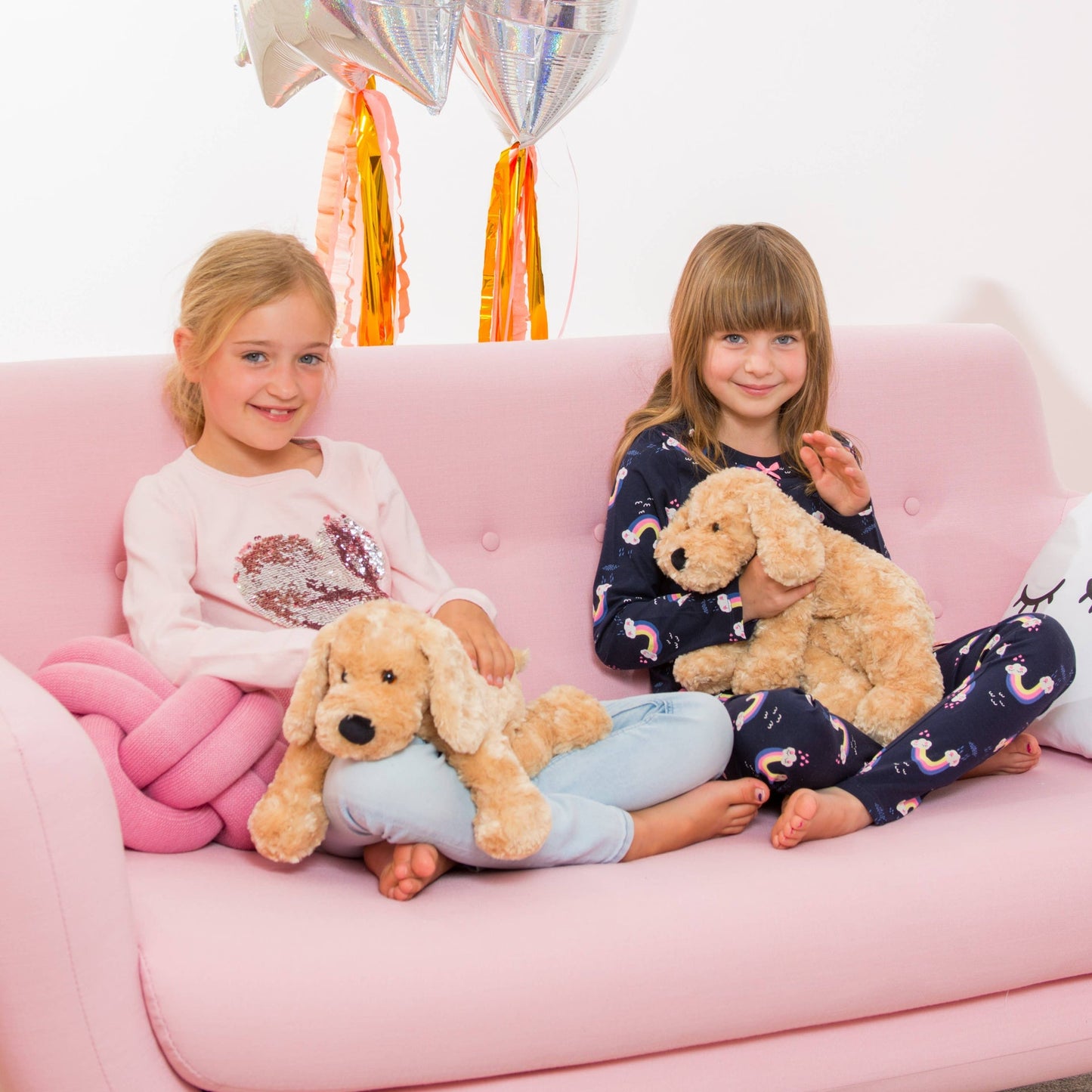 Peluche Chien Couché Beige – 40 cm - Teddy Hermann