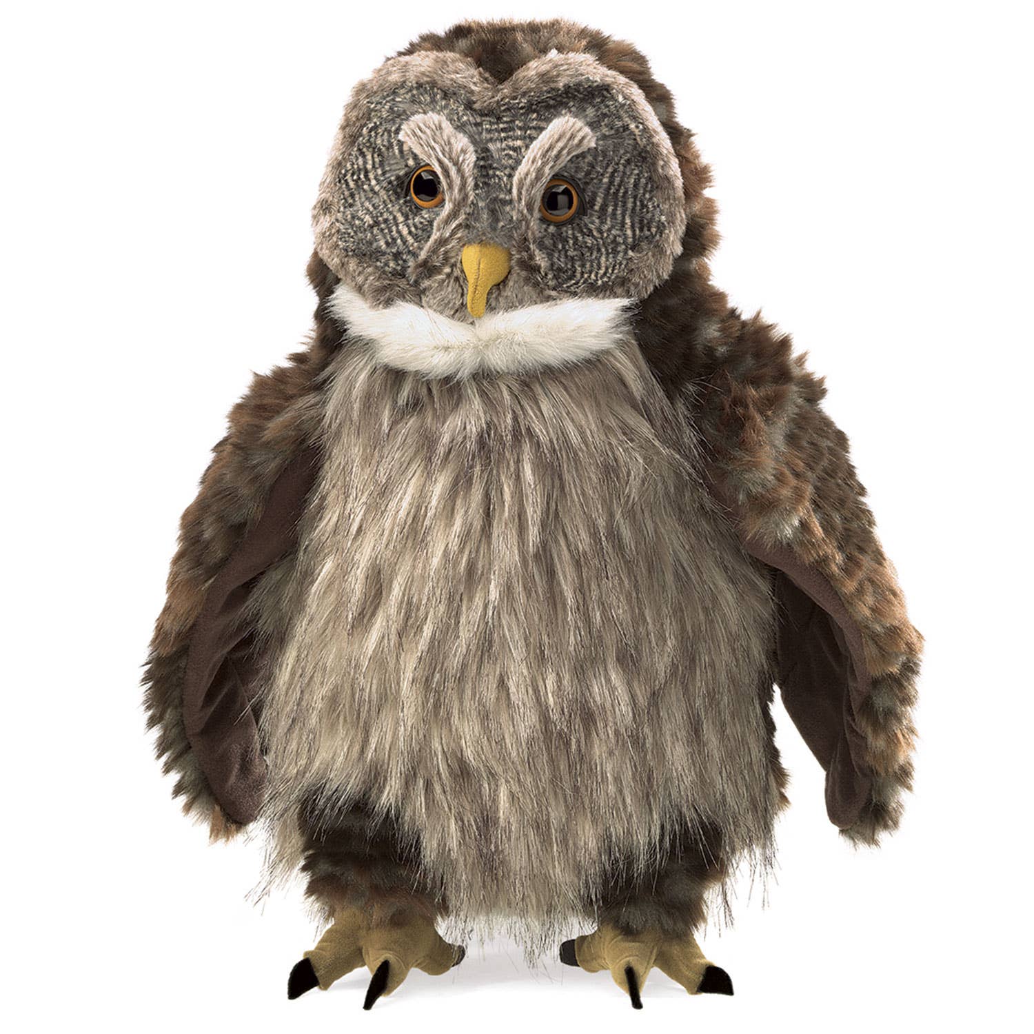 Marionnette à main Hibou avec « effet Huhu » 3135/ Hooting Owl Folkmanis réaliste
