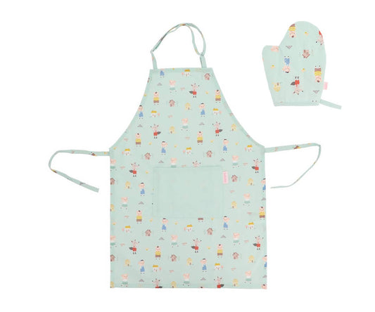 Three Little Pigs apron and pot holder set