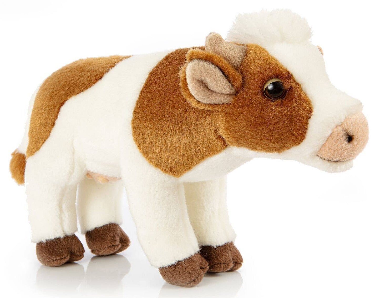 Peluche Vache blanche/brune, debout