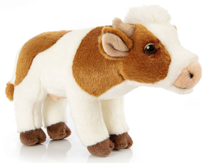 Peluche Vache blanche/brune, debout