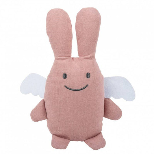 Engel Hase Kuscheltuch mit Rassel - Bio-Baumwolle Rosa
