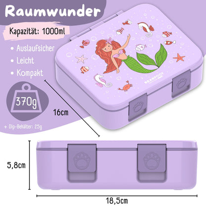 Boîte à lunch compartimentée, étanche - Sirène violette