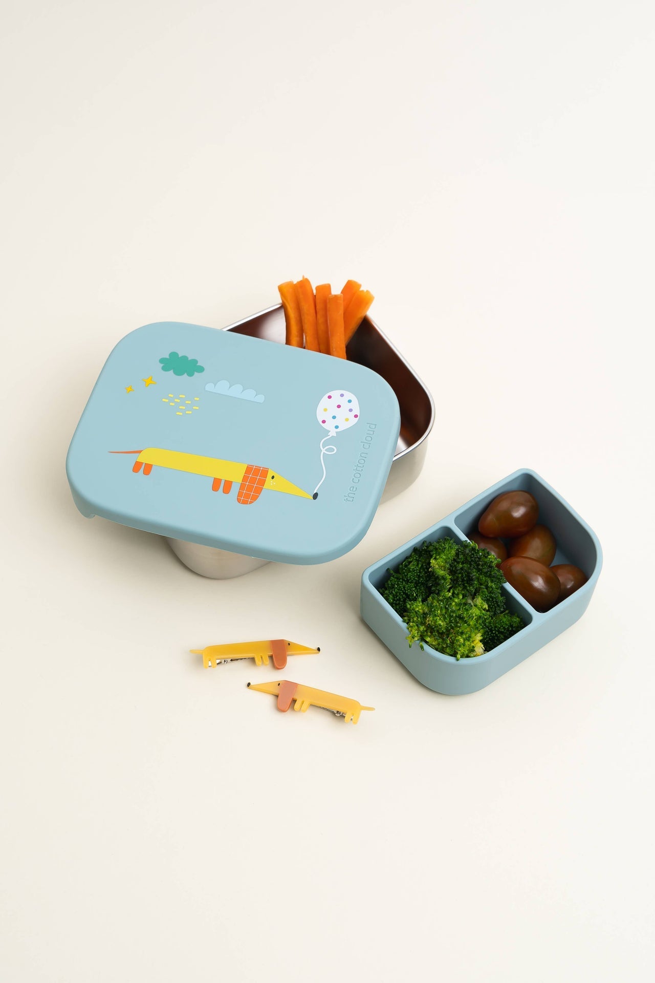 Origami-Lunchbox aus Edelstahl mit Fächern für Kinder