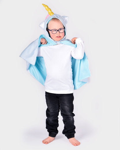Rainbow Blue Unicorn Cape 98-128 cm 3-8 Years