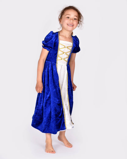 Blue velvet princess dress 110-116 cm 4-6 years