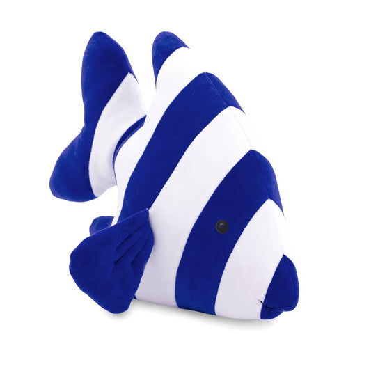 Peluche de poisson à rayures bleues pour enfants 40cm