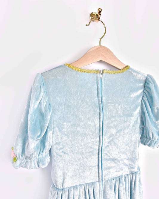 Light blue velvet princess dress 98-104 cm 2-4 years