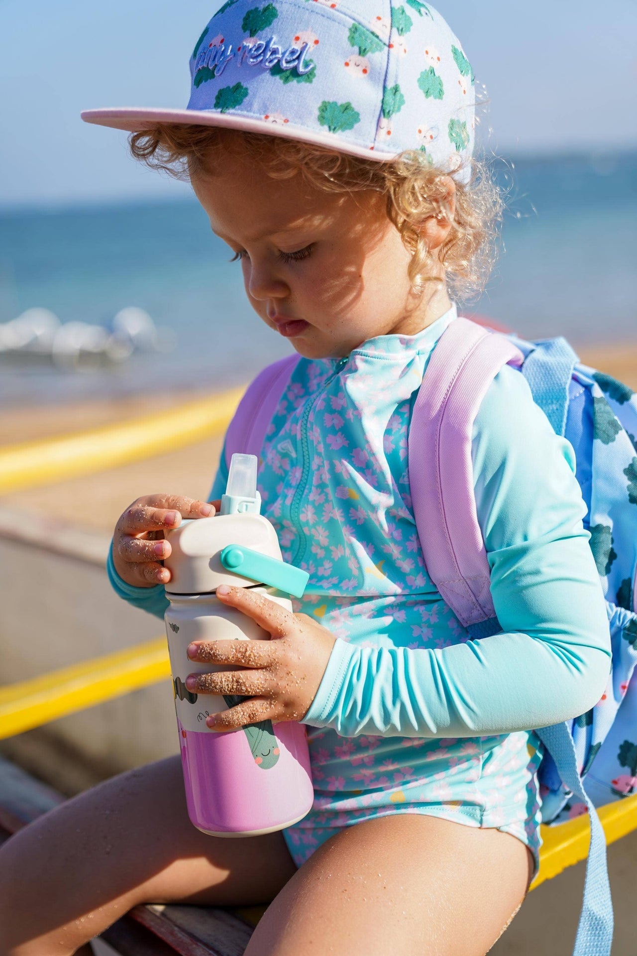 Bouteille Isotherme en Acier Inoxydable pour Enfants Cœurs Dansants