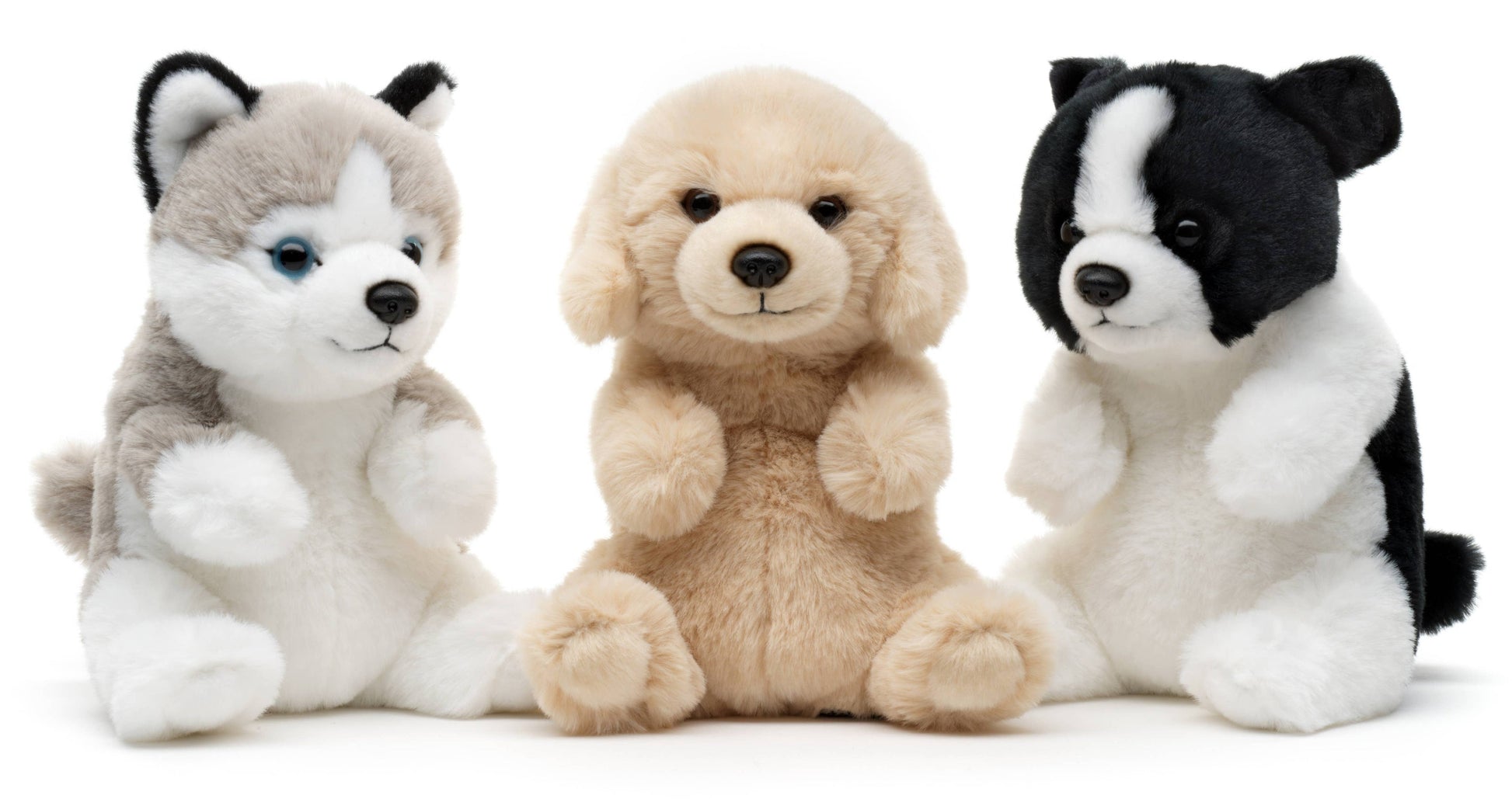 Peluche Border Collier assis kawaii Uni Toys