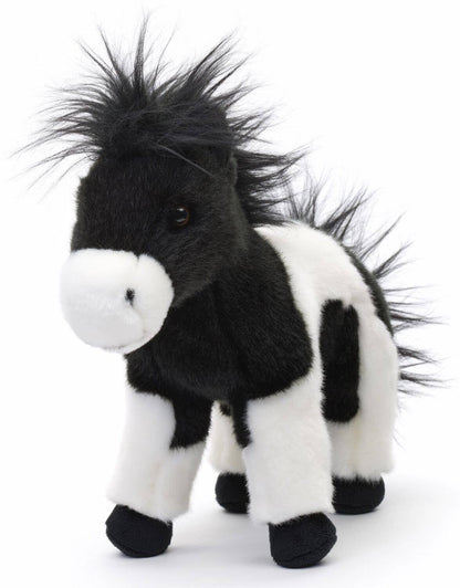 Peluche cheval noir et blanc debout Uni Toys