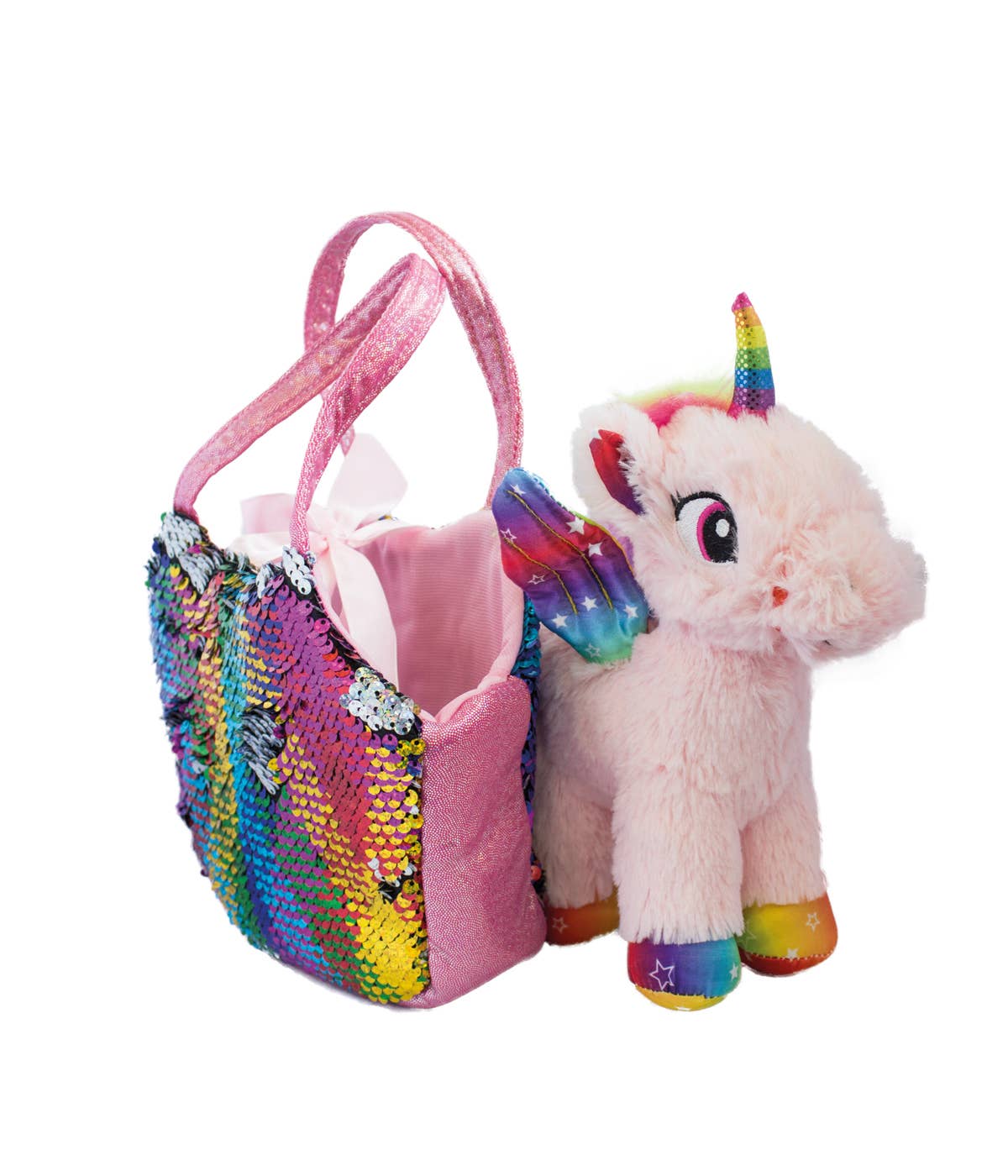 Einhorn-Plüschtier mit Tasche