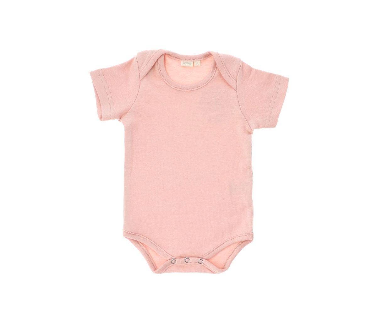 Body bébé manches courtes Tutete feuilles rose